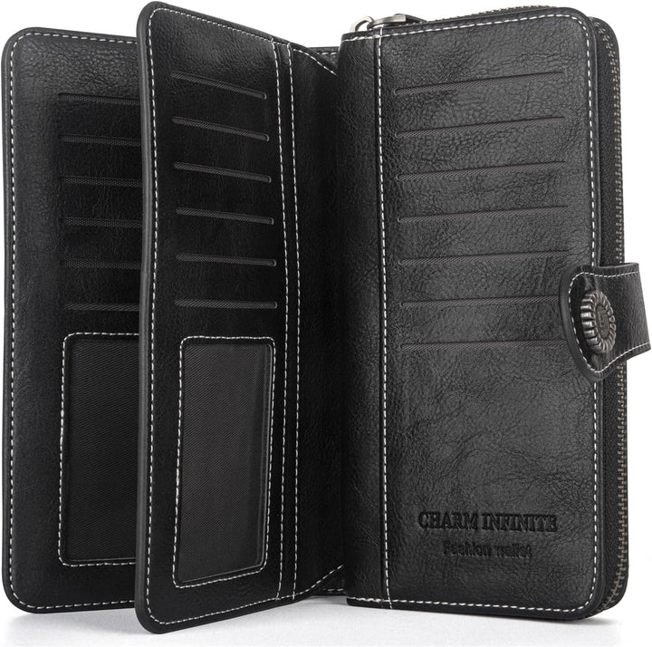 Stylish Leather Wallet with Wristband Bowlift