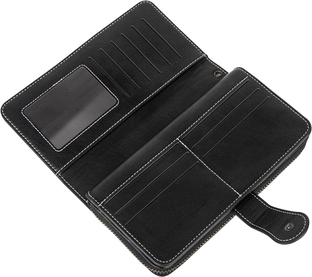 Stylish Leather Wallet with Wristband Bowlift