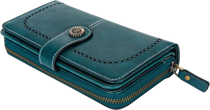 Stylish Leather Wallet with Wristband Bowlift