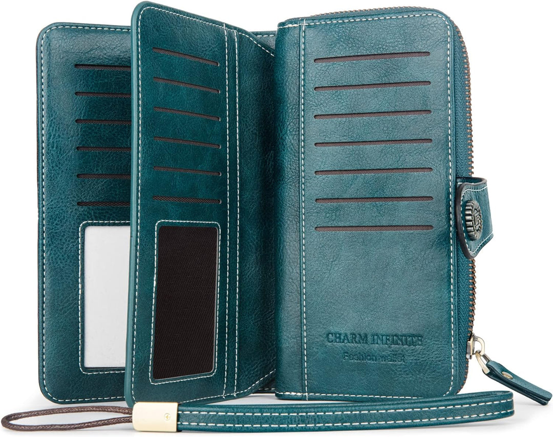 Stylish Leather Wallet with Wristband Bowlift