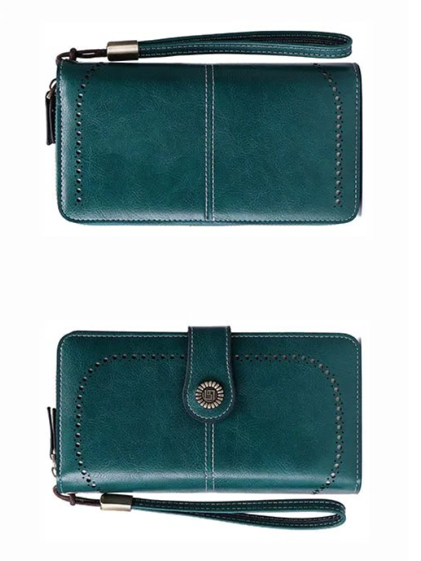 Stylish Leather Wallet with Wristband Bowlift