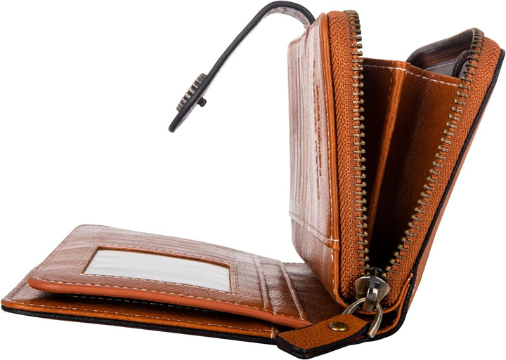 Stylish Leather Wallet with Wristband Bowlift