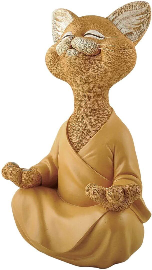 BowLift | Buddha Cat Figurine – Zen Garden Decoration