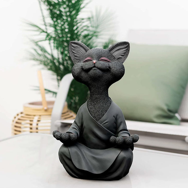 BowLift | Buddha Cat Figurine – Zen Garden Decoration
