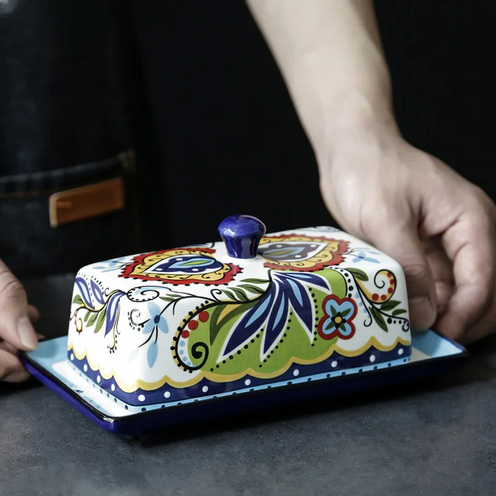 BowLift | Hand-painted Butter Box in Tuscan Style - TuscanCharm