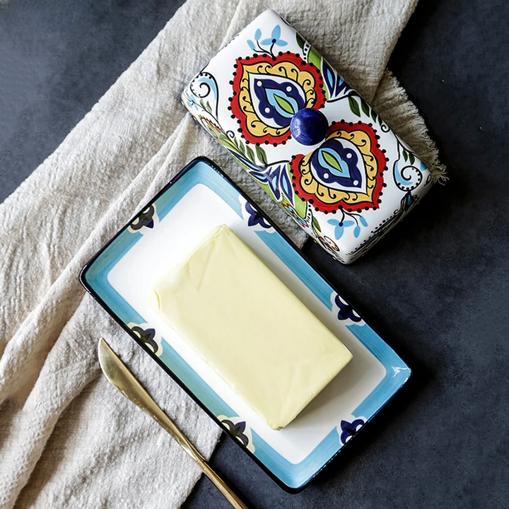 BowLift | Hand-painted Butter Box in Tuscan Style - TuscanCharm