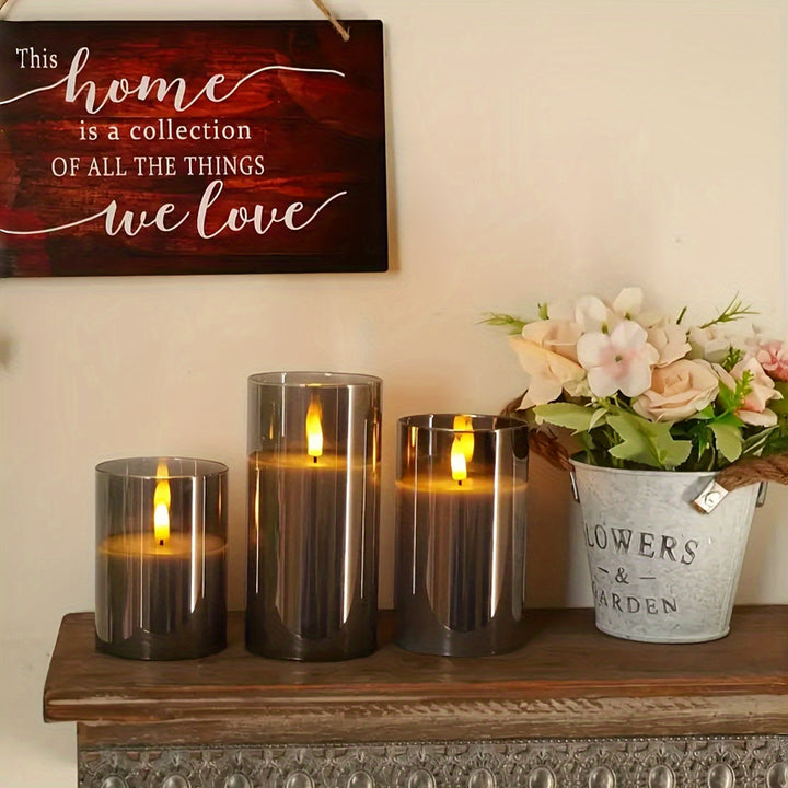 GlowLights – Set of 3 LED Candles with Remote Control Bowlift