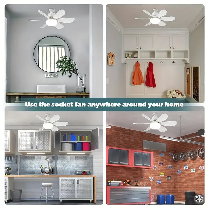BowLift | LuxeBreeze Portable Ceiling Fan & Light | Elegant 2-in-1 solution with remote control for comfort and style