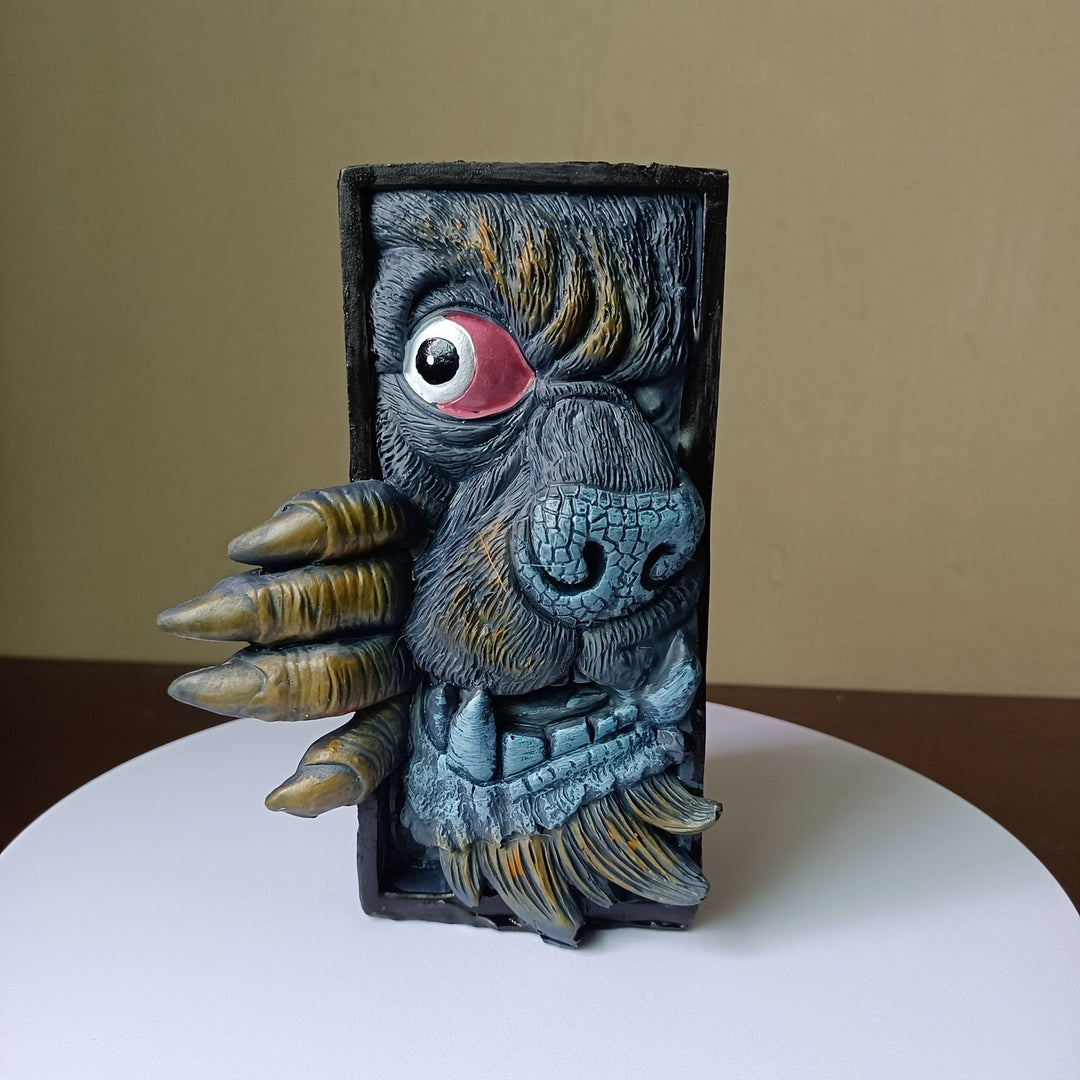 Mystical Charm - Unique Monster Bookend in Black and Grey Bowlift