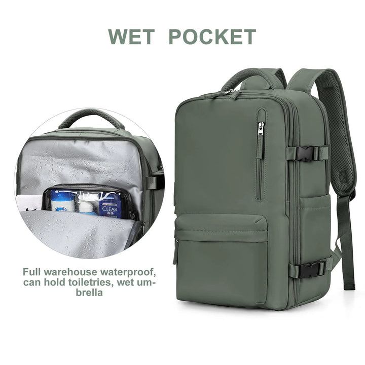 BowLift | Women's Large Travel Backpack – Waterproof Hiking Rucksack | Anti-Theft & USB Charging