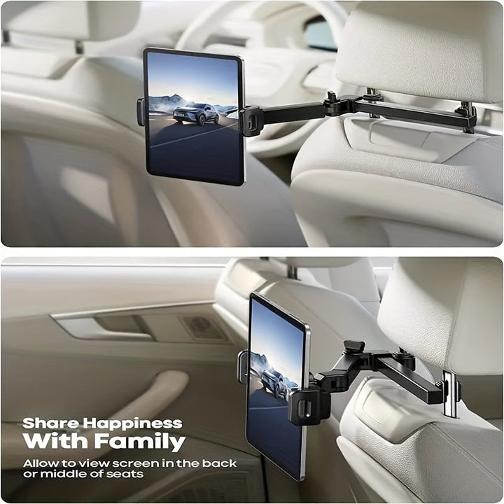 BowLift | Adjustable Tablet Holder for Car Headrest - Suitable for 5 to 14 Inch Devices, Safe and Versatile Tablet Stand for Traveling