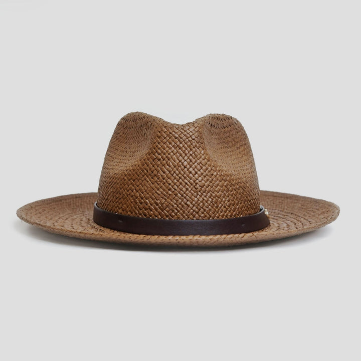Modern Minimalist Straw Fedora Hat – Coffee | Bowlift