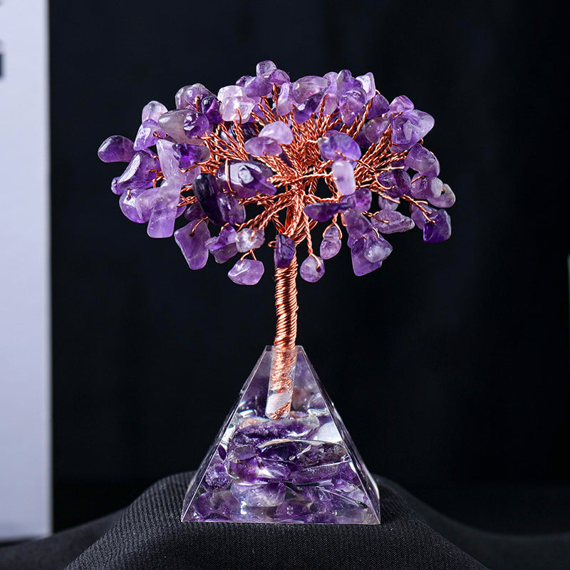 BowLift | Natural Stone Gravel Pyramid Base Feng Shui Tree