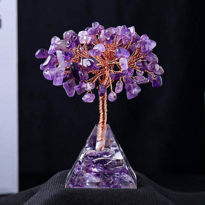 BowLift | Natural Stone Gravel Pyramid Base Feng Shui Tree