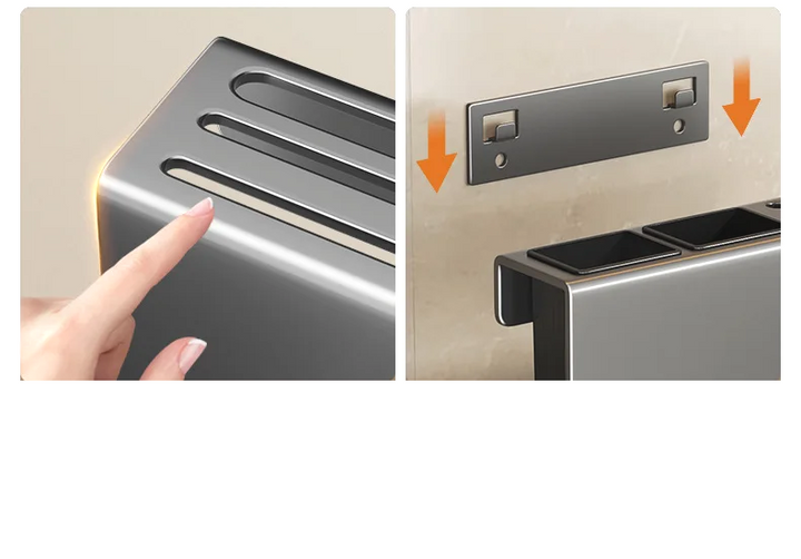 ChefSpace Wall-mounted Knife Holder with Cutting Board Storage – Stainless Steel Bowlift