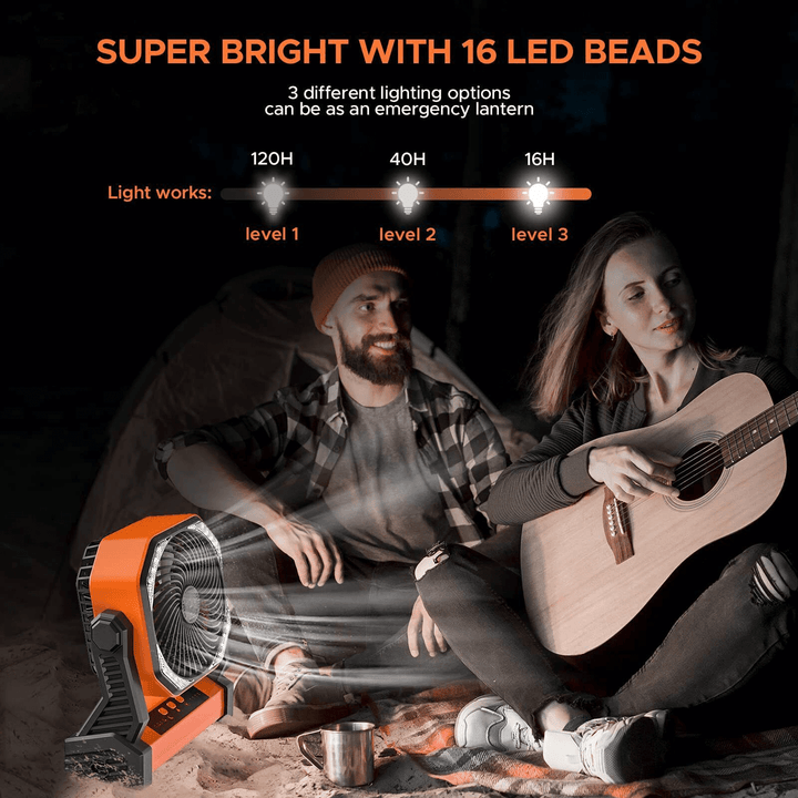3 In 1 Cordless Camping Fan | Bowlift