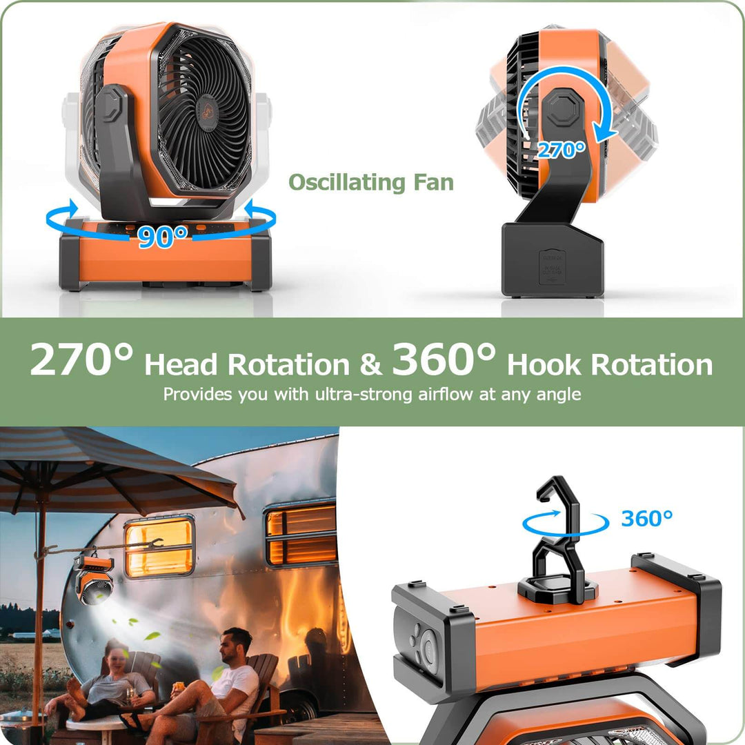 3 In 1 Cordless Camping Fan | Bowlift