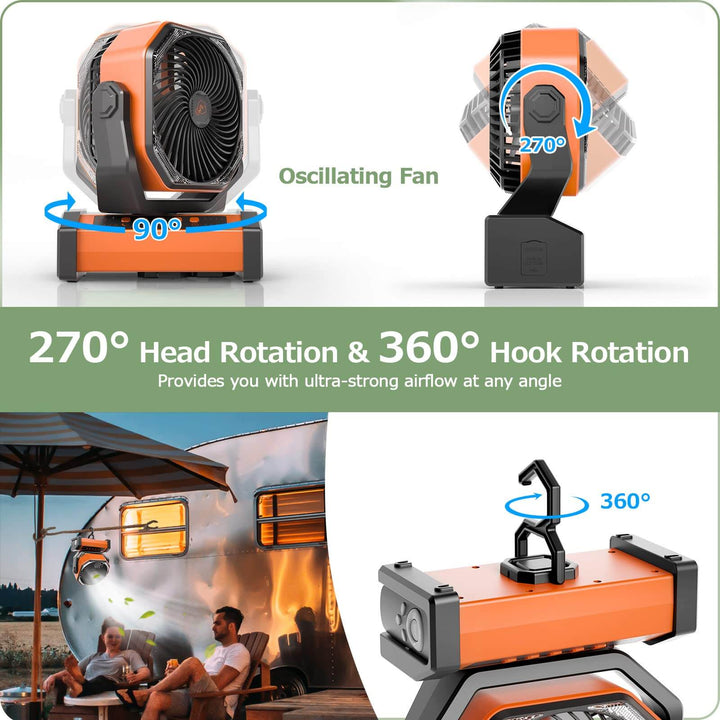 3 In 1 Cordless Camping Fan | Bowlift