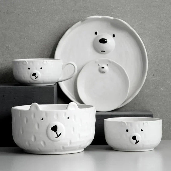 BowLift | Cute ceramic Polar bear dinner set – PolarJoy