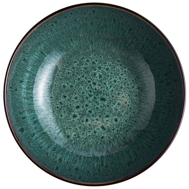 Ceramic Steak Plate Pasta Dish Bowl Cup Kitchen Dinnerware in Green | Bowlift