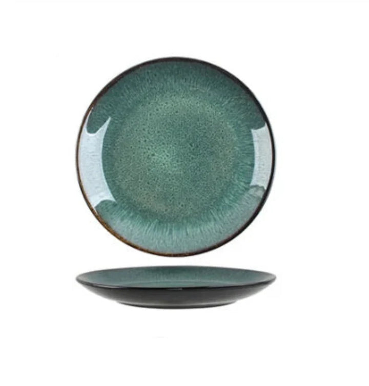 Ceramic Steak Plate Pasta Dish Bowl Cup Kitchen Dinnerware in Green | Bowlift