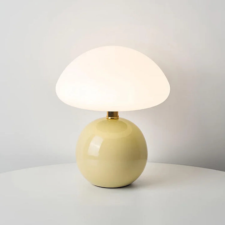 BowLift | Bedside Lamp Ceramic Base Mushroom Shade Light