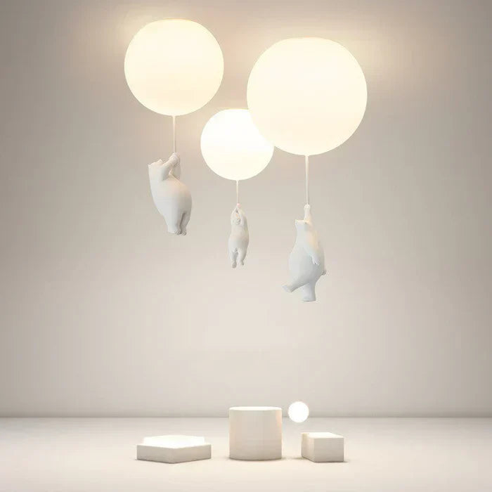 BowLift | Children's Ceiling Lamp with Bear and Balloon - CloudBear