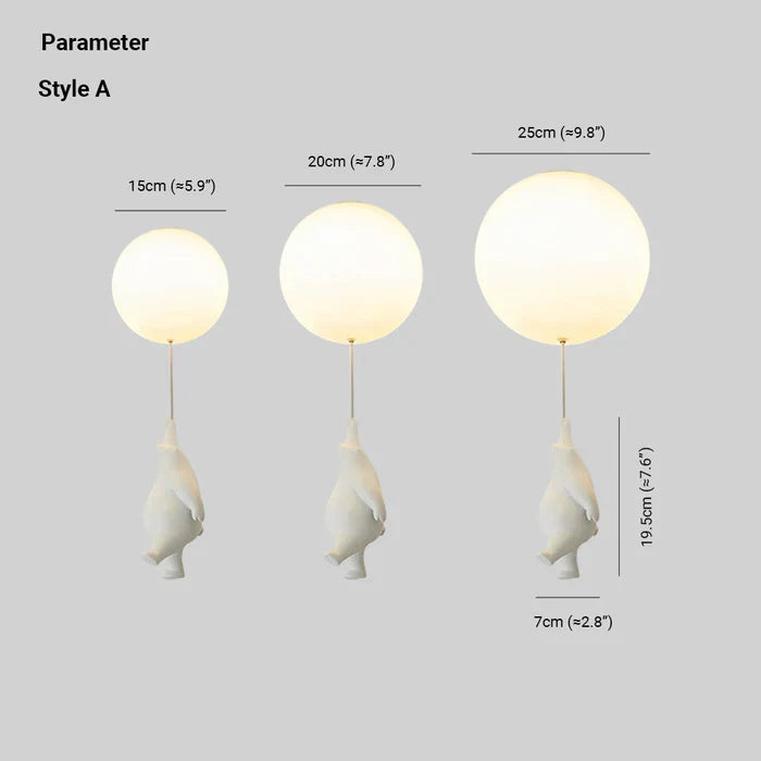 BowLift | Children's Ceiling Lamp with Bear and Balloon - CloudBear
