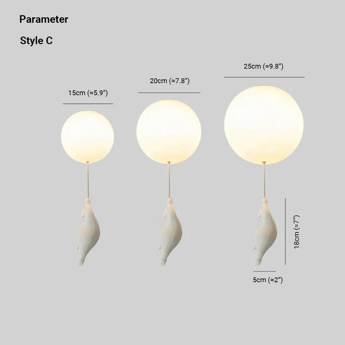 BowLift | Children's Ceiling Lamp with Bear and Balloon - CloudBear