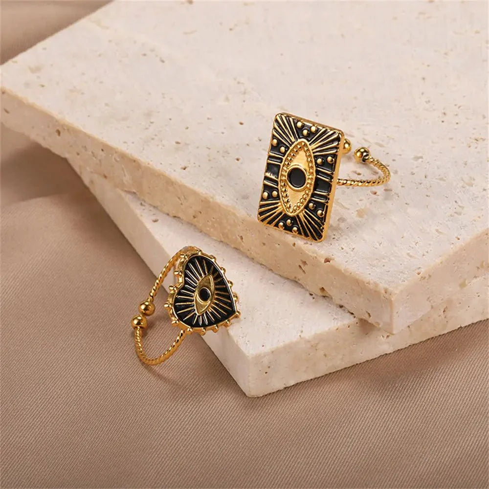 BowLift | Classy Evil Eye Heart & Rectangle Rings