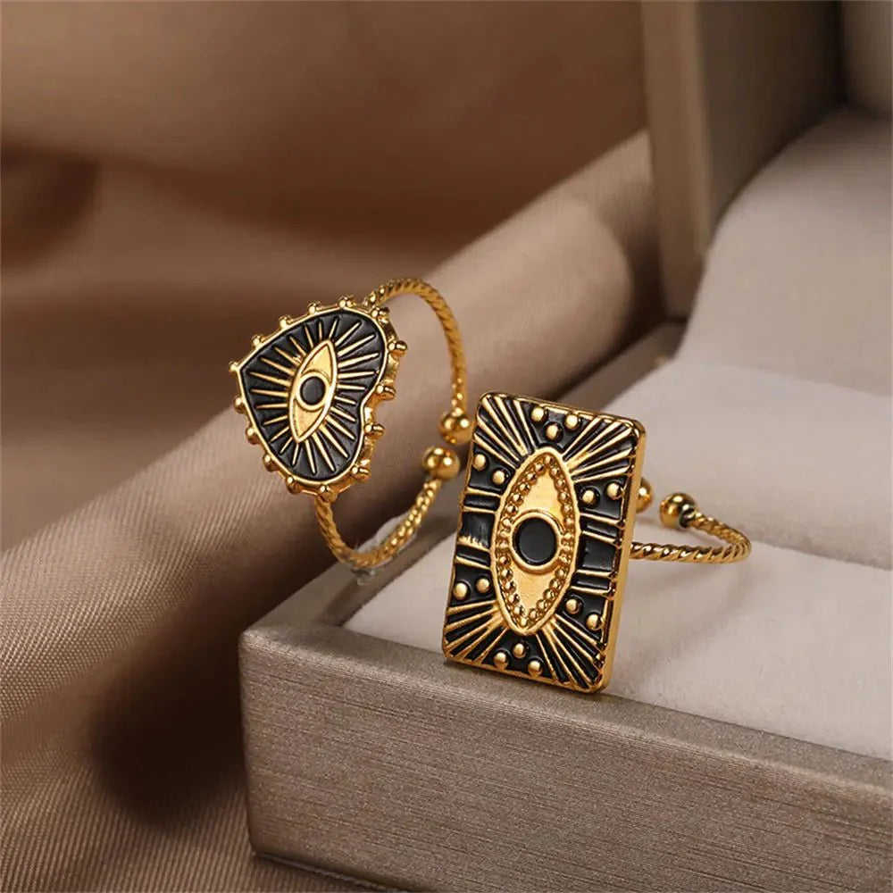 BowLift | Classy Evil Eye Heart & Rectangle Rings