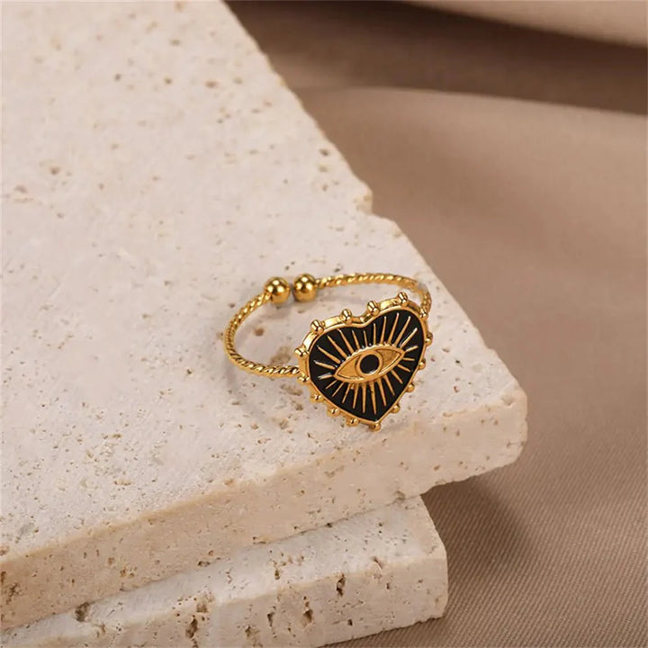 BowLift | Classy Evil Eye Heart & Rectangle Rings