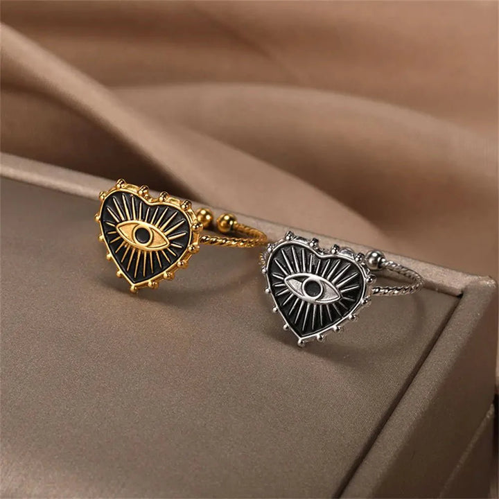 BowLift | Classy Evil Eye Heart & Rectangle Rings