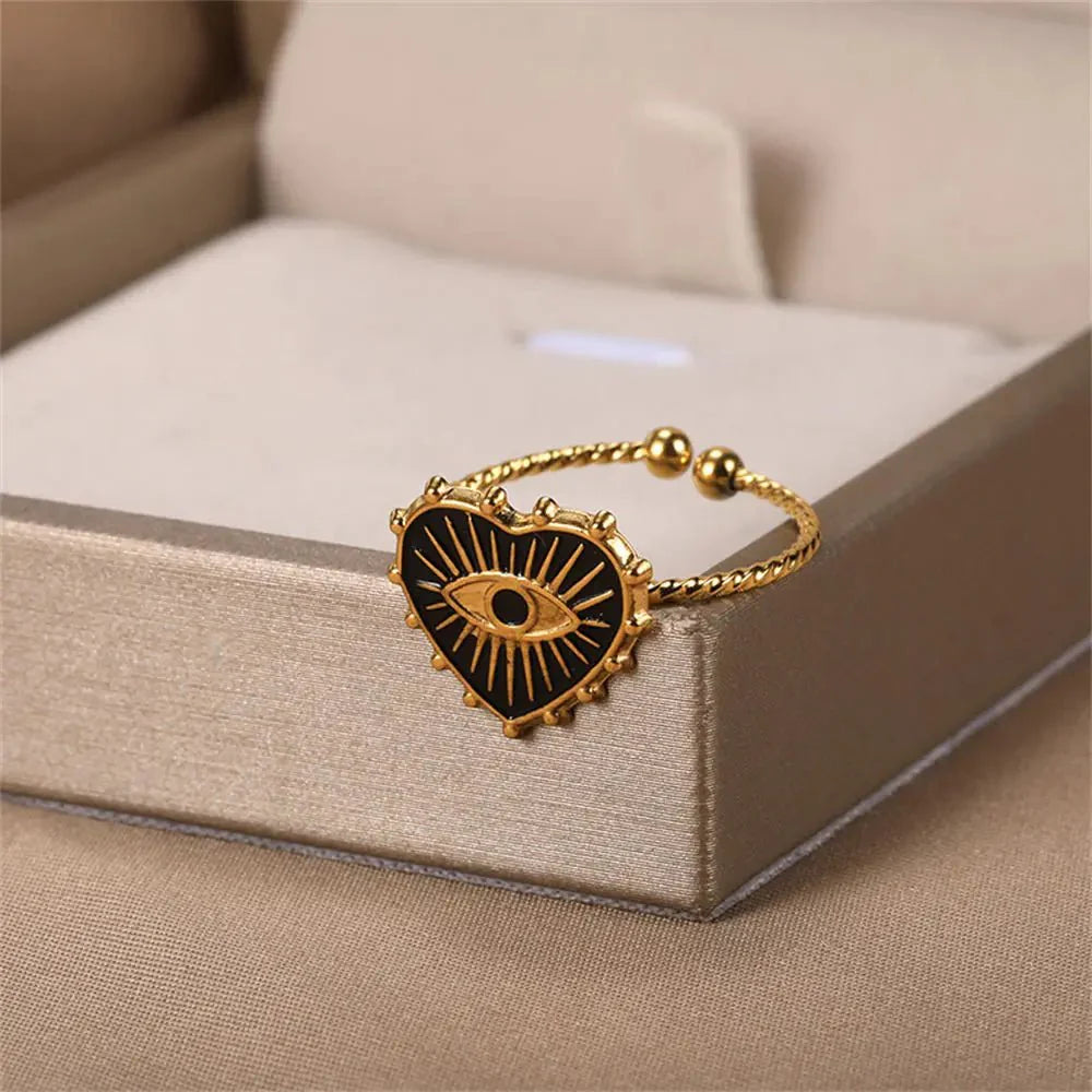 BowLift | Classy Evil Eye Heart & Rectangle Rings