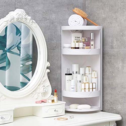 Rotating Corner Cosmetic Accessories Shelf Bathroom Shelf Bowlift