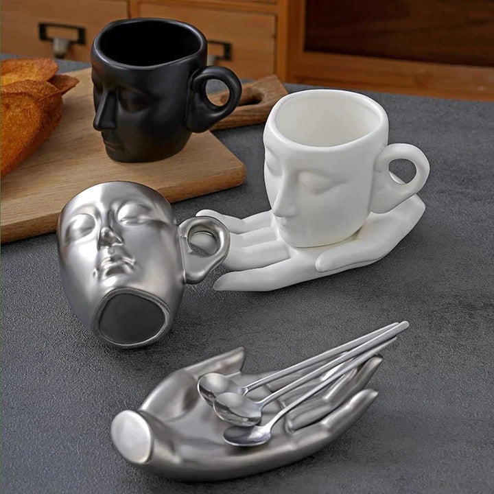 BowLift | Coffee Cup Set with Minimalist Face Shape