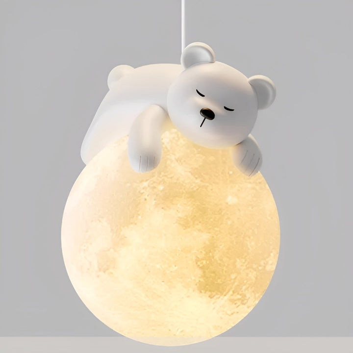 BowLift | Children's Ceiling Lamp Mondolino | LED Hanging Lamp with Moon & Animals | Dimmable & Energy Efficient | For 3–5 m² Rooms