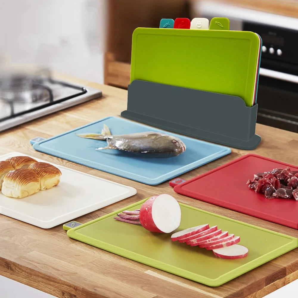 Cutting Boards with Holder 4pcs Sets Anti Bacterium Chopping Block | Bowlift