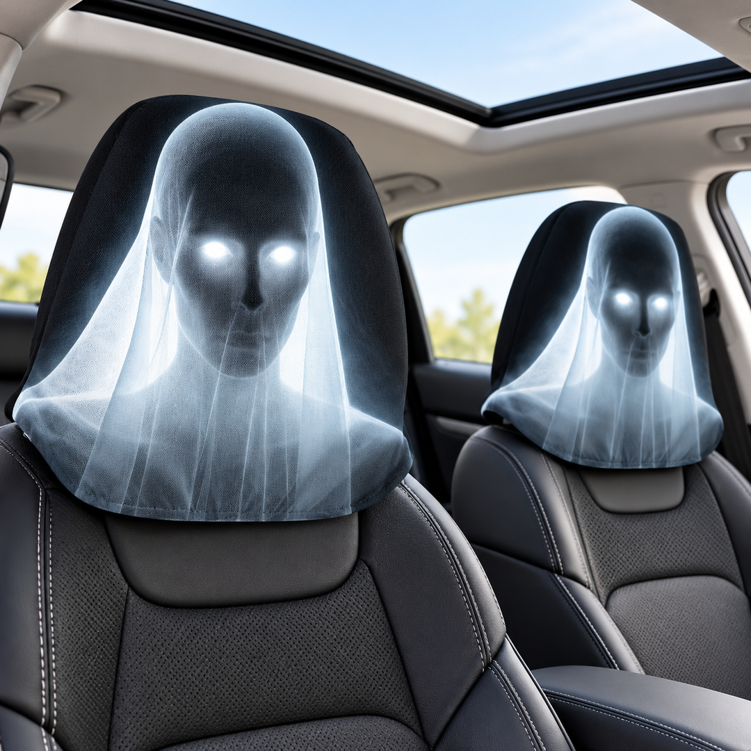 Waterproof Reusable Shower Cap with Elastic Band and Ghostly X-Ray Veil Print Bowlift