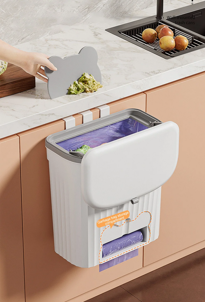 EcoBin Kitchen & Bathroom Wall Trash Can – 8.5L / 12L with Lid Bowlift
