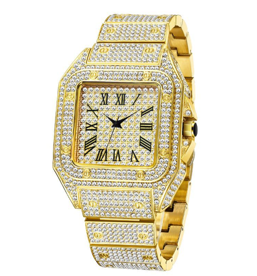 BowLift | MISSFOX Ice Out Square Watch for Men