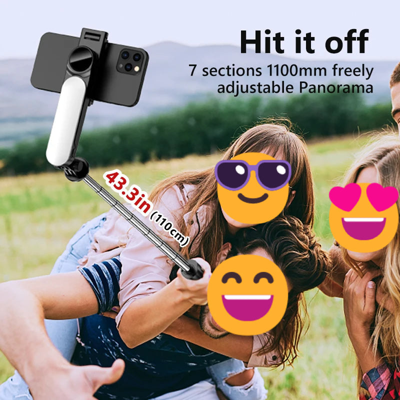 BowLift | Ultra Foldable Built-In Lighting Selfie Stick Tripod