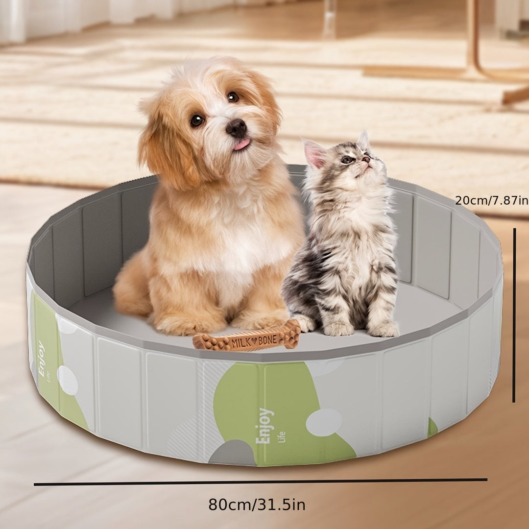 BowLift | PawLuna Foldable Dog Bath made of PVC | 80 cm Ø | Sturdy & Portable | Perfect for Summer & Garden
