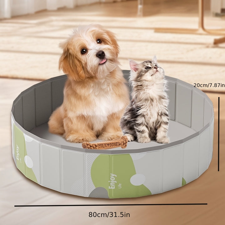 BowLift | PawLuna Foldable Dog Bath made of PVC | 80 cm Ø | Sturdy & Portable | Perfect for Summer & Garden