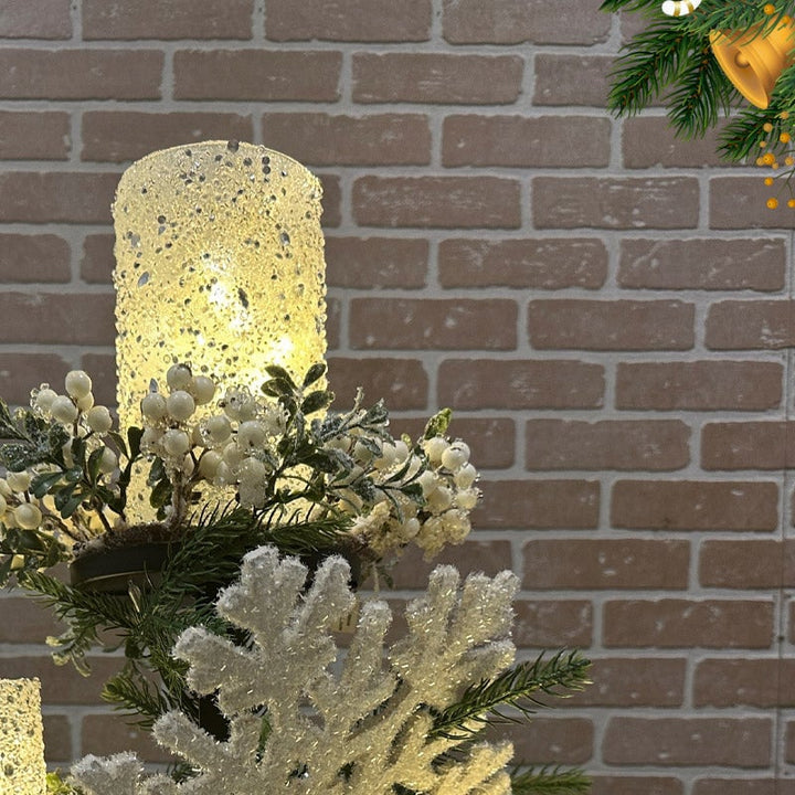 BowLift | Christmas Tree Topper Shelf | Triple-Layer Ornament & Candle Display Stand | 36-Inch Iron