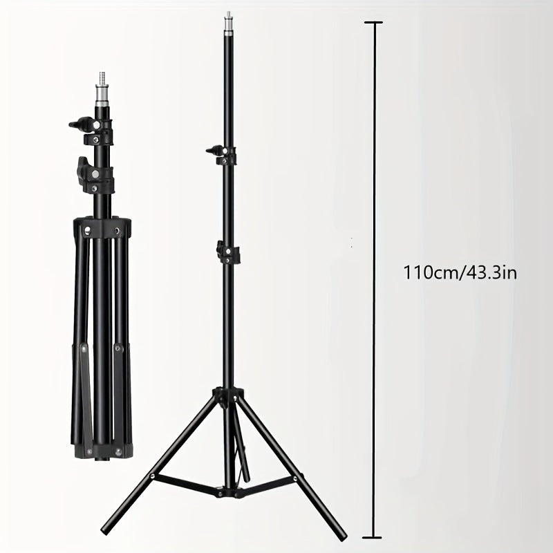 BowLift | Adjustable LED Lamp Stand for Photography and Video – 1.1m Height, Sturdy Aluminum Stand with Lamp