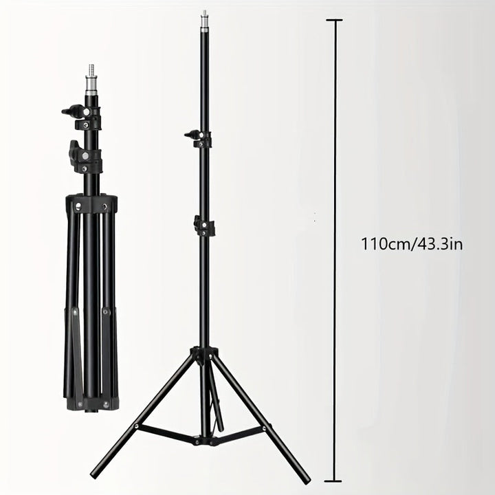 BowLift | Adjustable LED Lamp Stand for Photography and Video – 1.1m Height, Sturdy Aluminum Stand with Lamp