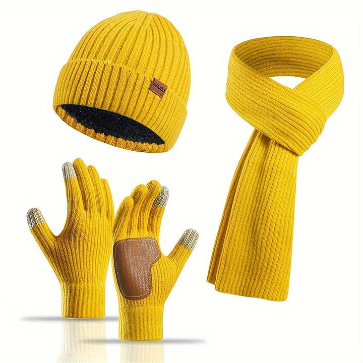 BowLift | Winter Comfort Set – Knitted Beanie, Scarf and Gloves for Unisex