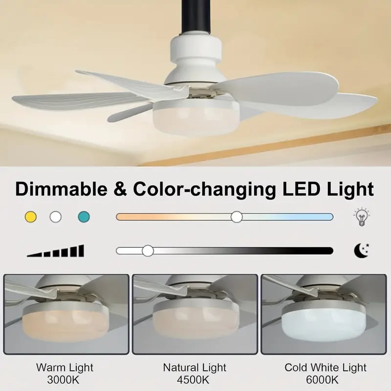 BowLift | LuxeBreeze Portable Ceiling Fan & Light | Elegant 2-in-1 solution with remote control for comfort and style