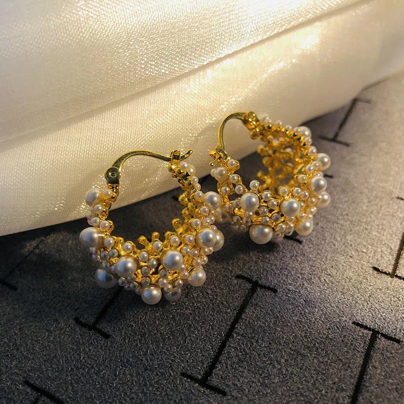 BowLift | Dainty Statement Pearl Hoop Earrings